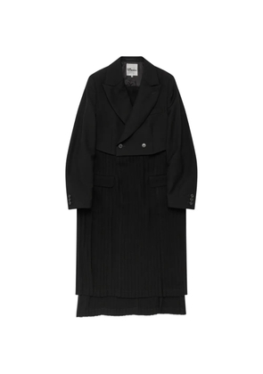 Noir Kei Ninomiya pleated double-breasted coat - Black