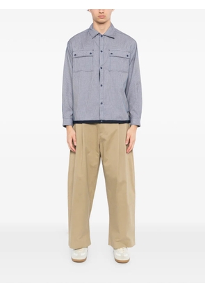 SPORT b. by agnès b. logo-patched checked shirt - Blue