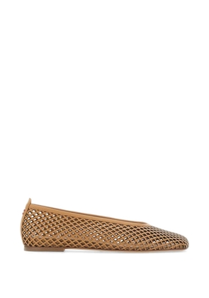 Halmanera Monic laser-cut square-toe leather ballet flats - Neutrals