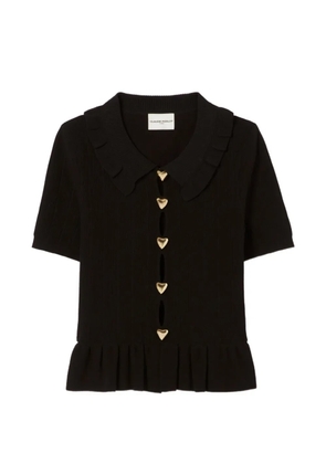 Claudie Pierlot ruffled heart button top - Black