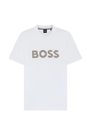 BOSS striped-logo T-shirt - White