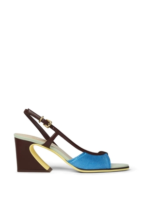 FENDI block heel slingback shoes - Blue