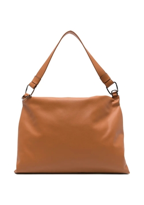 cromia chain leather tote bag - Brown