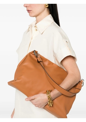 cromia chain leather tote bag - Brown