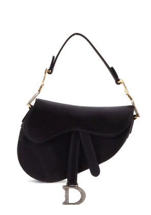 Christian Dior Pre-Owned Saddle Handbag Velvet with Crystals Mini shoulder bag - Black