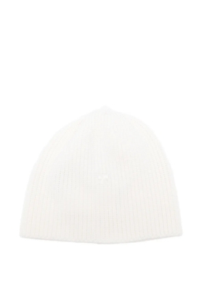 Courrèges ribbed beanie hat - White