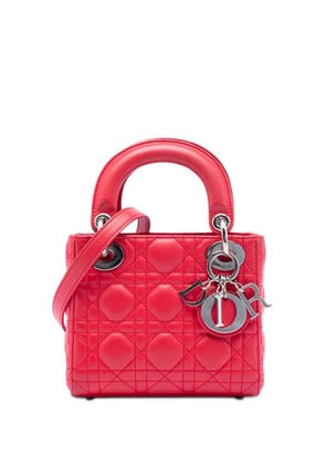 Christian Dior Pre-Owned 2012 Mini Lambskin Cannage Lady Dior satchel - Red