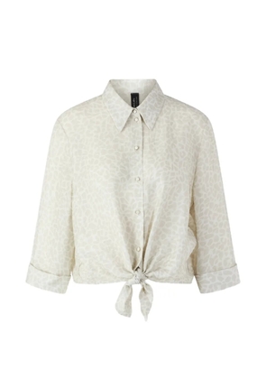 MARCCAIN knot animal print blouse - Neutrals