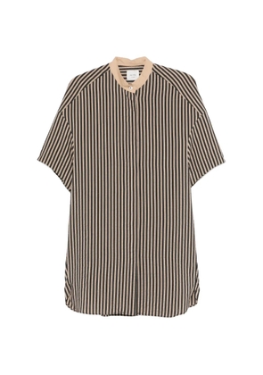 Alysi striped band-collar mini dress - Black