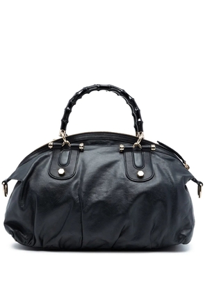Gucci Pre-Owned 2016-2025 Leather Bamboo Dialux Pop satchel - Black
