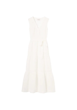 Claudie Pierlot lace-trim belted dress - White