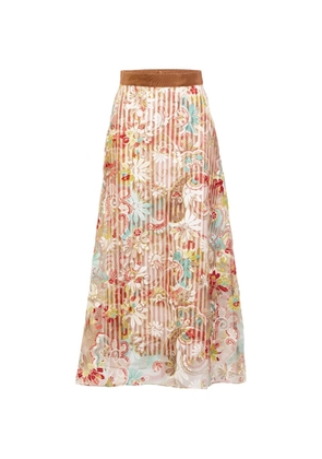 Silvia Tcherassi Nelida flower-print skirt - Neutrals