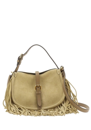 ETRO Pony fringe-design buckle-detail leather shoulder bag - Neutrals