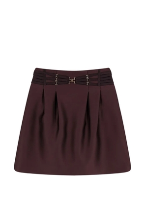 Elisabetta Franchi buckle-detail skirt - Brown