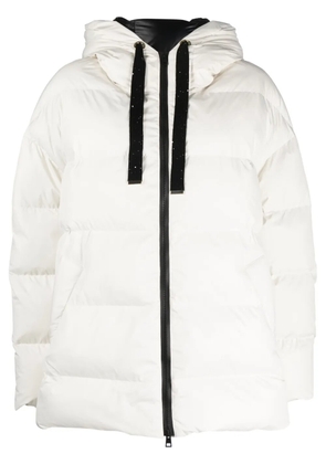 Lorena Antoniazzi zip-up quilted hooded jacket - White