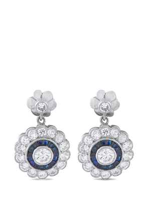 LB Exclusive diamond and sapphire earrings - Silver