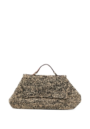 IBELIV Lahady raffia top handle tote bag - Black