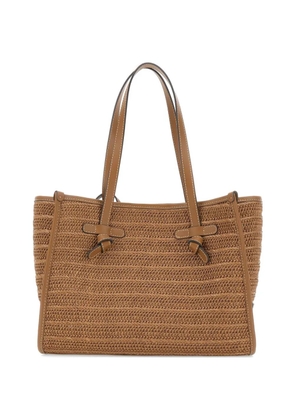 MARCELLA CLUB Marcella woven straw shoulder bag - Brown