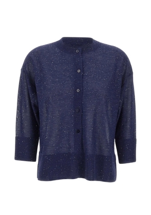 Kangra sequin-embellishment button-down cardigan - Blue