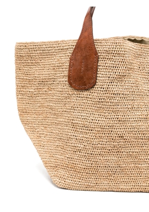 IBELIV Tokyo II raffia handle tote bag - Neutrals