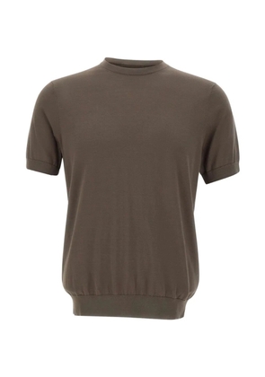 DIKTAT short-sleeve crewneck cotton sweater - Green