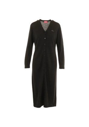 Diesel button V-neck dress - Black