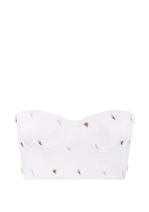 Anna October Maia floral-embroidered corset - White