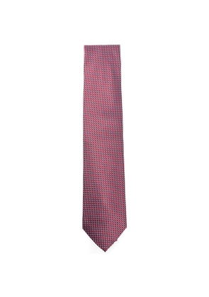 Brioni geometric-pattern silk tie - Red