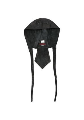 KAMIYA tie-fastening leather hat - Black