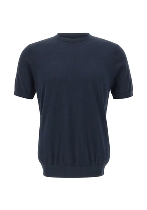 DIKTAT short-sleeved cotton sweater - Blue