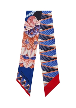 Ferragamo graphic-print silk bandeau - Blue