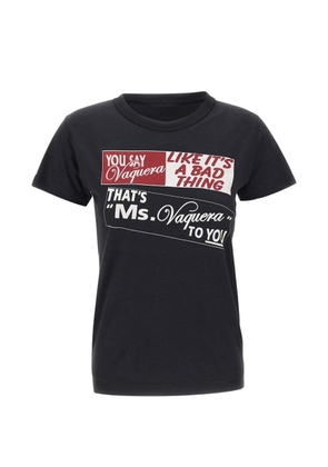 Vaquera print-detail cotton T-shirt - Black