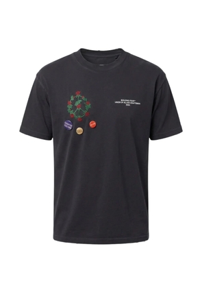 BLDG4 flower-embroidered T-shirt - Grey