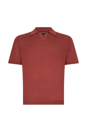 Emporio Armani patterned polo shirt - Red