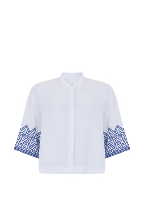 120% Lino embroidered shirt - White