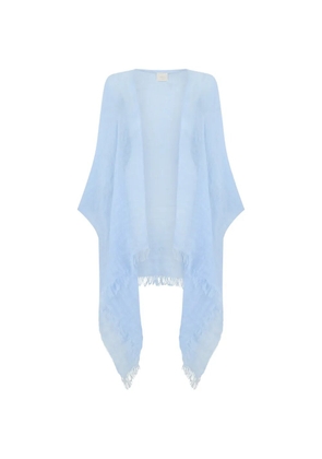 120% Lino fringed cardigan - Blue