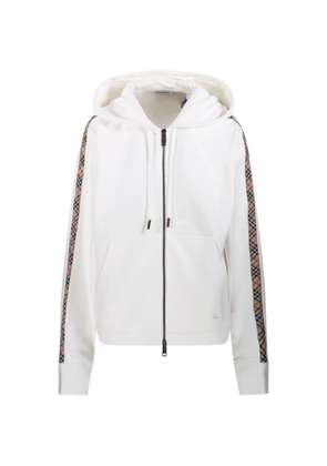 Burberry check zip hoodie - White