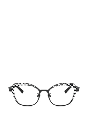 Luxottica Eyewear chequered geometric frame glasses - Black