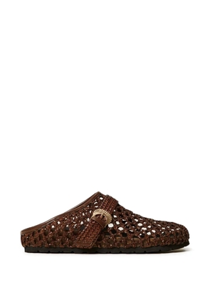TWINSET woven buckled mules - Brown