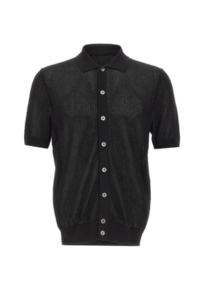 Gran Sasso interwoven short-sleeve shirt - Black