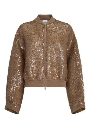 Brunello Cucinelli zip-fastening bomber jacket - Brown