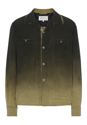 Maison Margiela chequered-pattern long-sleeved shirt - Black