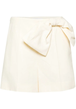 Chloé bow-detail linen shorts - Neutrals