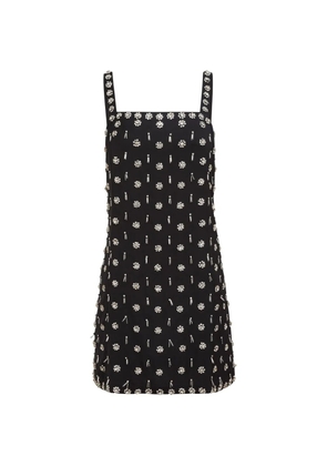 Toccin Dove hand-beaded mini shift dress - Black