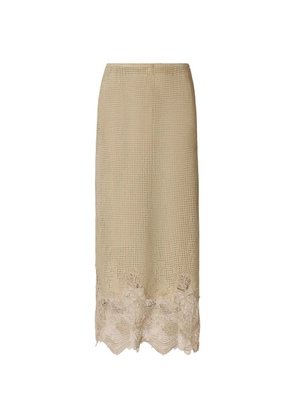 Fabiana Filippi lace-detail perforated midi skirt - Neutrals