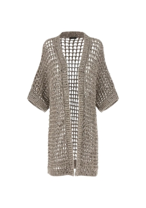 Peserico mesh sequin appliquéd cardigan - Grey