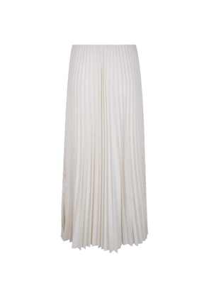 Aviù pleated pattern maxi skirt - White