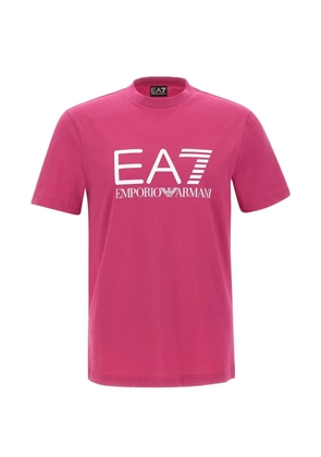 Ea7 Emporio Armani logo print crew neck T-shirt - Pink