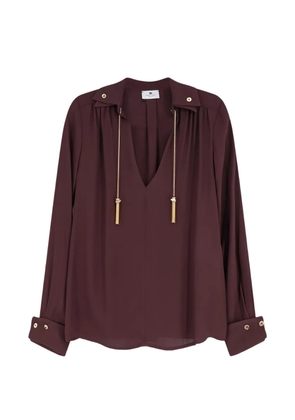 Elisabetta Franchi tassel collared shirt - Brown