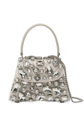 Self-Portrait crystal mini bag - Neutrals